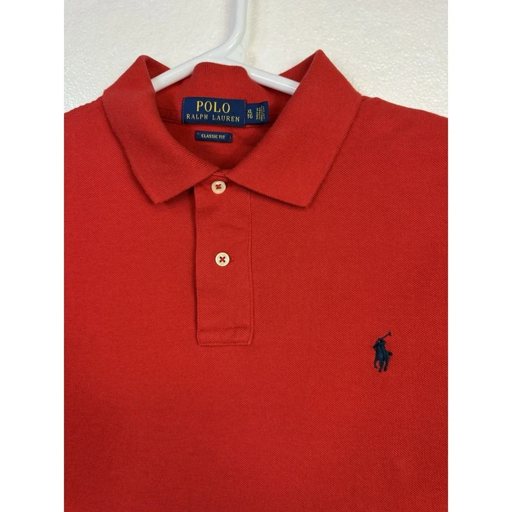 Ralph Lauren Men's Polo Shirt Sz XL Red Classic Fit‎ Short Sleeve Cotton Golf